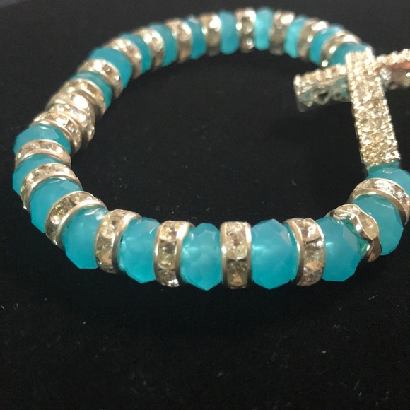 Rhinestone Cross Bracelet - Picture 2 of 4